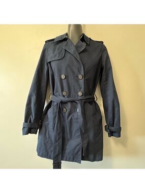 Armani Exchange Blue Trench Coat with Belt sz xs